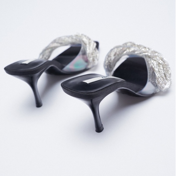 NWT ZARA SPARKLY HEELED VINYL SANDALS - Picture 11 of 11